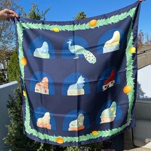 Patterned Silk Bulgari Scarf